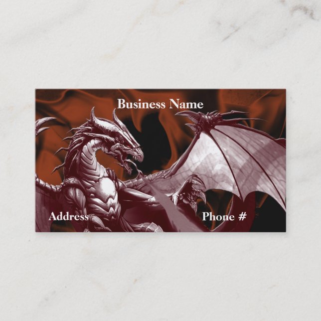 Tarjeta De Visita Dragon Fantasy Business Cards (Anverso)