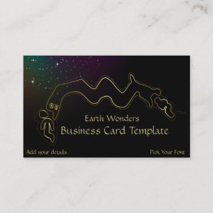 Tarjeta De Visita Dragon Geoglyph Nazca Line Peru Gold