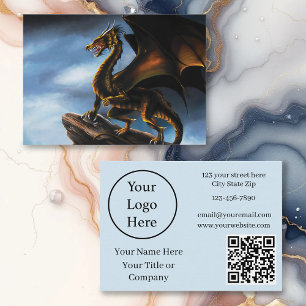 Tarjeta De Visita Dragón negro de oro de cobre