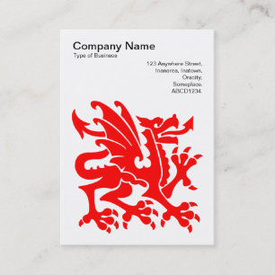 Tarjeta De Visita Dragón - Rojo sobre blanco