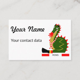 Tarjeta De Visita Dragón Verde de la ciudad de Mons, Bélgica