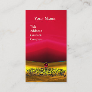 TARJETA DE VISITA DRAGONES CELTICOS DE ORO ROJO GEMSTONE MONOGRAM
