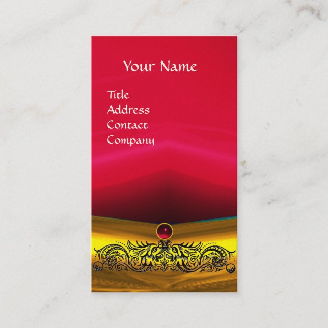 TARJETA DE VISITA DRAGONES CELTICOS DE ORO ROJO GEMSTONE MONOGRAM (Anverso)