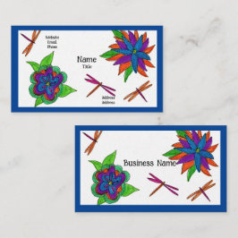 Tarjeta De Visita Dragonflies and Flowers Business Cards