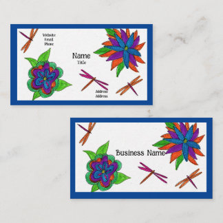Tarjeta De Visita Dragonflies and Flowers Business Cards