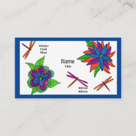 Tarjeta De Visita Dragonflies and Flowers Business Cards