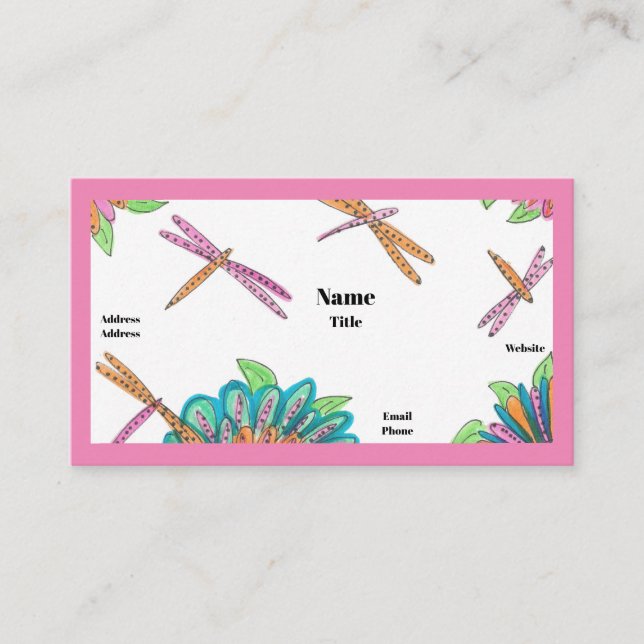 Tarjeta De Visita Dragonflies Business Cards (Anverso)
