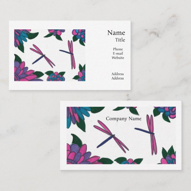 Tarjeta De Visita Dragonflies Business Cards (Anverso / Reverso)