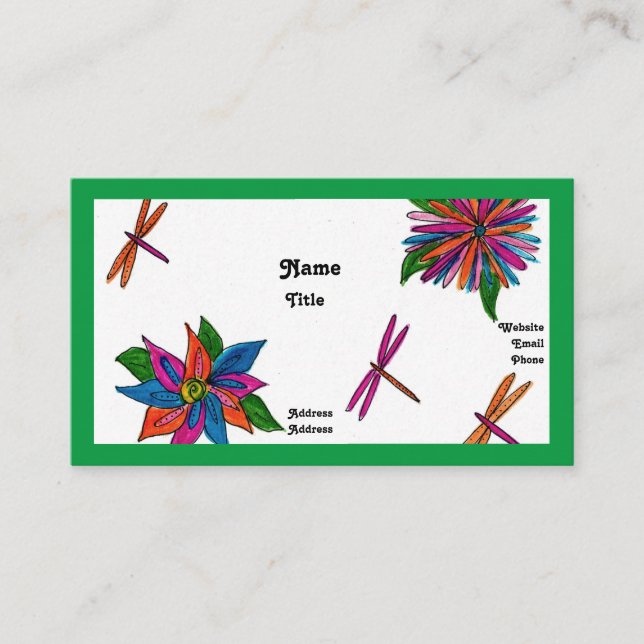 Tarjeta De Visita Dragonflies Business Cards (Anverso)