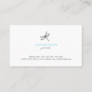 Tarjeta De Visita Dragonfly illustration feminine elegant cute card