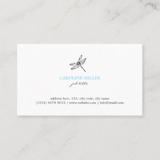 Tarjeta De Visita Dragonfly illustration feminine elegant cute card