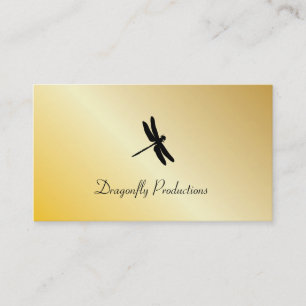 Tarjeta De Visita Dragonfly (shimmer dorado)