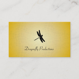 Tarjeta De Visita Dragonfly (textura dorada)