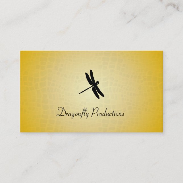 Tarjeta De Visita Dragonfly (textura dorada) (Anverso)