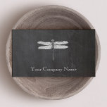 Tarjeta De Visita Dragonfly Vintage Etching Chalkboard Look Black<br><div class="desc">La libélula es un símbolo de prosperidad, buena suerte, fuerza, paz, armonía y pureza. Como insecto del viento, el tótem de la libélula simboliza el cambio. Las libélulas, siendo criaturas del agua, portan simbolismo que se relaciona con el subconsciente, o mente y pensamientos "soñadores". Una gran carta para los que...</div>