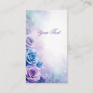 Tarjeta De Visita Dreamy Fantasy Purple and Blue Roses