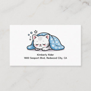 Tarjeta De Visita Dreamy Kitty Under Stars