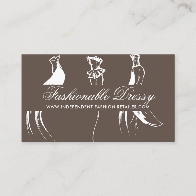 Tarjeta De Visita Dressy Boda Clothing Fashithing Brown Bridal (Anverso)
