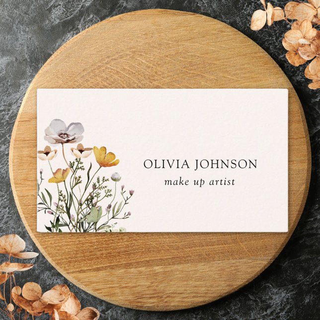 Tarjeta de visita Dried Wildflower Bouquet Floral  (Close up)