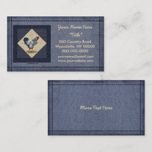 Tarjeta De Visita Dril de algodón atado plata del gallo de Wyandott