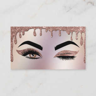 Tarjeta De Visita Drin Gold Makeup artista Wink Eye Lashes