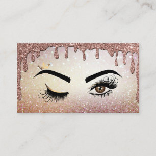 Tarjeta De Visita Drin Gold Makeup artista Wink Eye Lashes