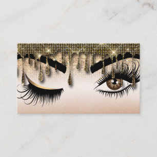 Tarjeta De Visita Drin Gold Makeup artista Wink Eye Lashes