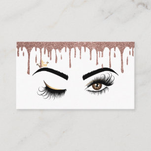 Tarjeta De Visita Drin Gold Makeup artista Wink Eye Lashes