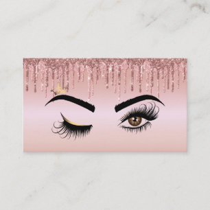 Tarjeta De Visita Drin Gold Makeup artista Wink Eye Lashes
