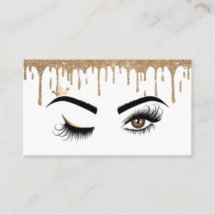 Tarjeta De Visita Drin Gold Makeup artista Wink Eye Lashes