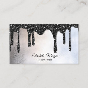 Tarjeta De Visita Drip Glitter Moderno Elegante Profesional