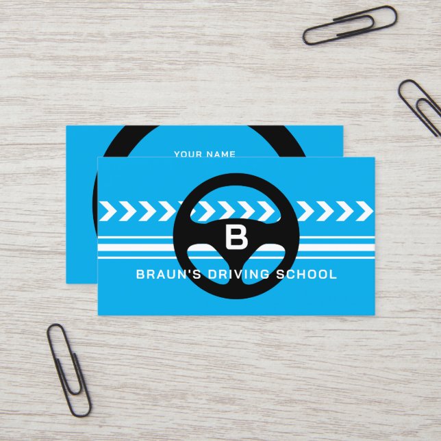 Tarjeta De Visita Driving school logo business card template (Anverso/Reverso In Situ)