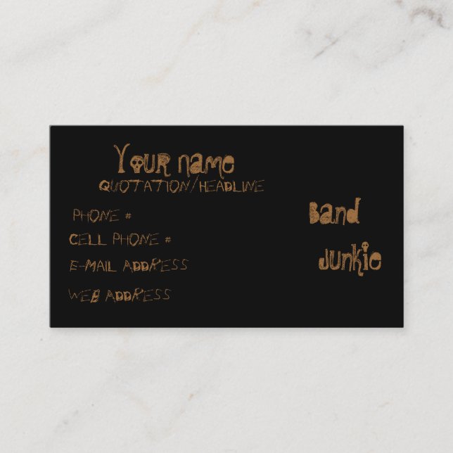 Tarjeta De Visita Drogadicto de la banda (Anverso)