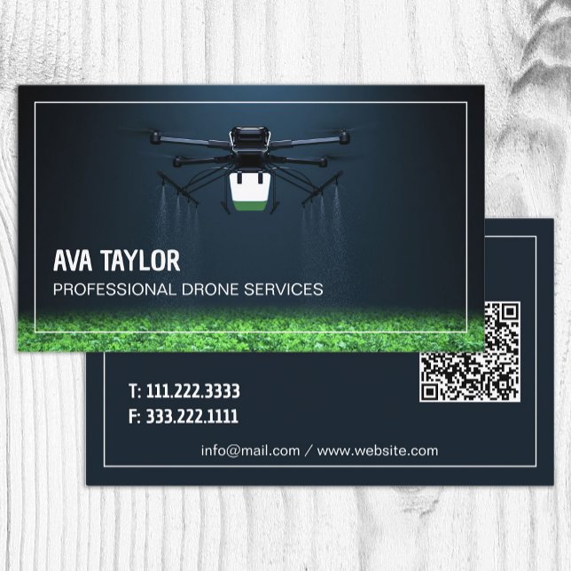 Tarjeta De Visita Dron aéreo Personalizado UAV QR (UAV Custom QR Business Cards)