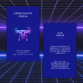Tarjeta De Visita Drone Pilot UAV Fotografía Video Azul moderno