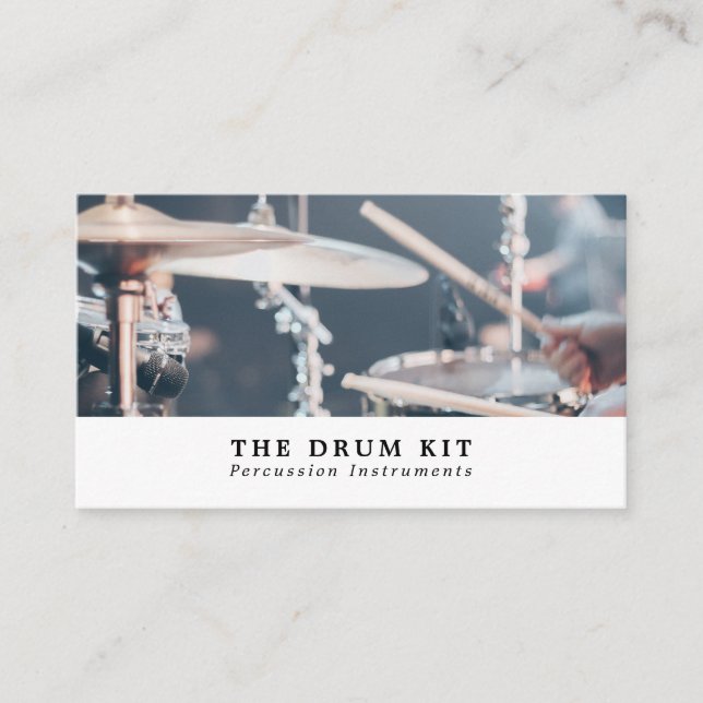 Tarjeta De Visita Drummer, músico profesional (Anverso)