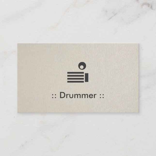 Tarjeta De Visita Drummer simple elegante profesional (Anverso)