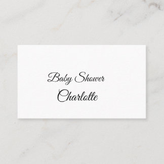 TARJETA DE VISITA DUCHA DE BEBÉ SIMPLE MINIMALISTA.CUTIE AGREGAR NOM