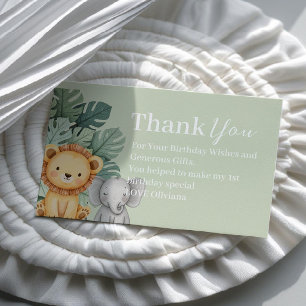 Tarjeta De Visita Ducha de pantalla Safari Animal Baby Shower