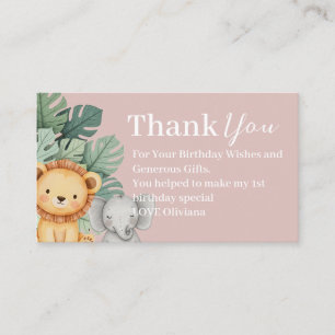 Tarjeta De Visita Ducha de pantalla Safari Animal Baby Shower