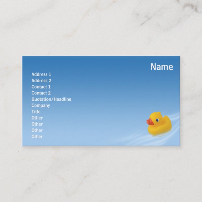 Tarjeta De Visita Ducky - negocio (Anverso)
