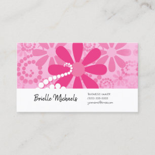 Tarjeta De Visita Dueña de la Flor Retro Rosa