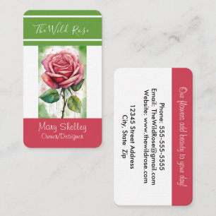 Tarjeta De Visita Dueña de la tienda de flores de rosa colorida dise