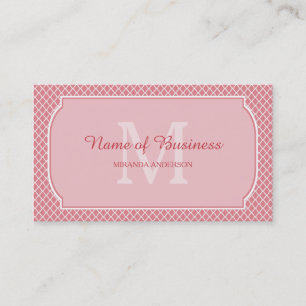 Tarjeta De Visita Dueña de Pink Monogram Boutique