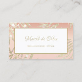 Tarjeta De Visita Dueña del Salón Blush Palm