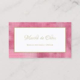 Tarjeta De Visita Dueña del Salón Pink Sequin