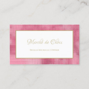 Tarjeta De Visita Dueña del Salón Pink Sequin