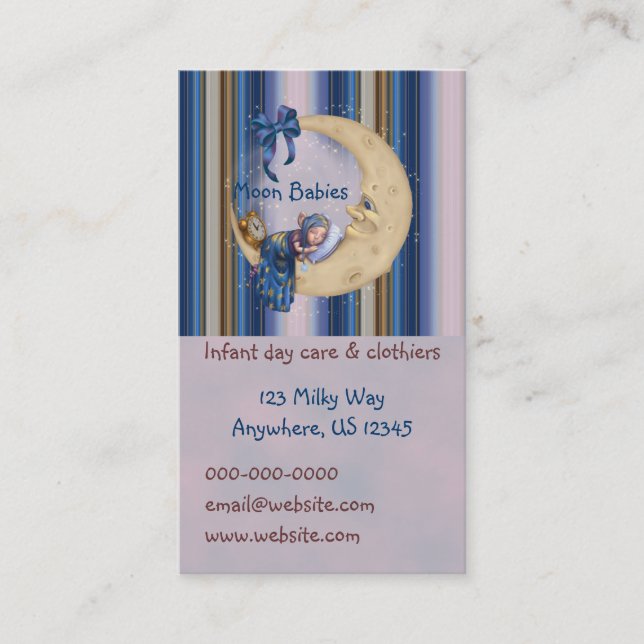 Tarjeta De Visita Duende del bebé de la luna (Anverso)
