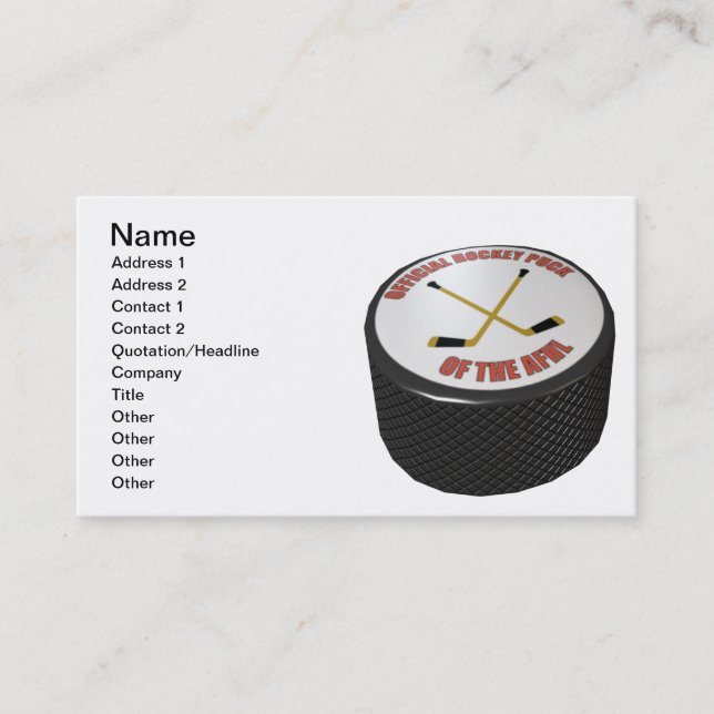 Tarjeta De Visita Duende malicioso de hockey (Anverso)