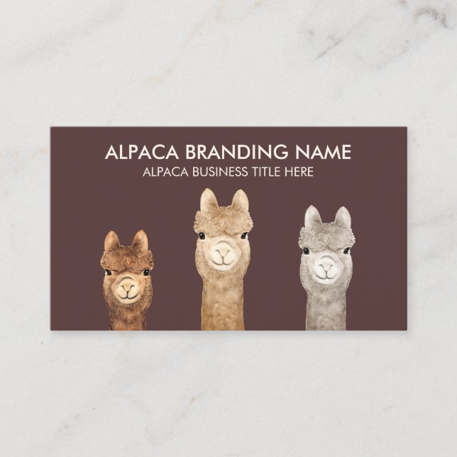 Tarjeta De Visita Dueño de granja de alpacas y llamas (Anverso)